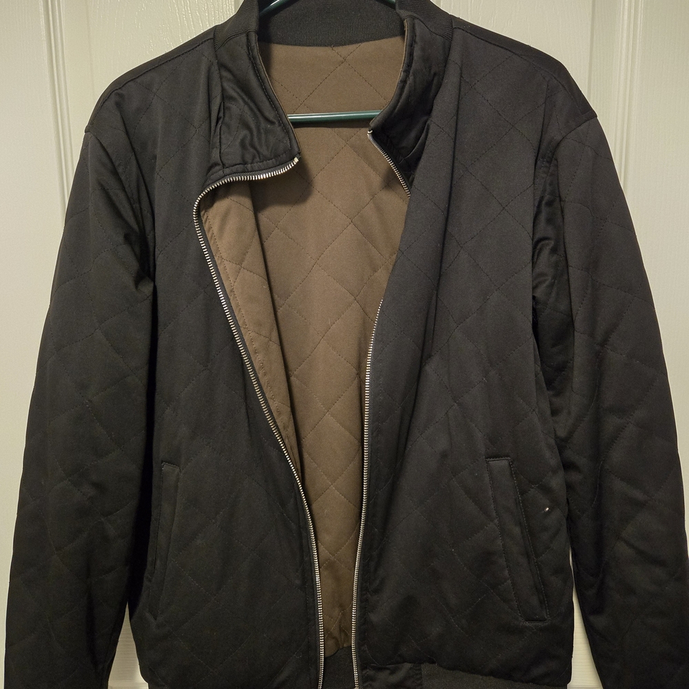 Zara Black Reversible Bomber Jacket